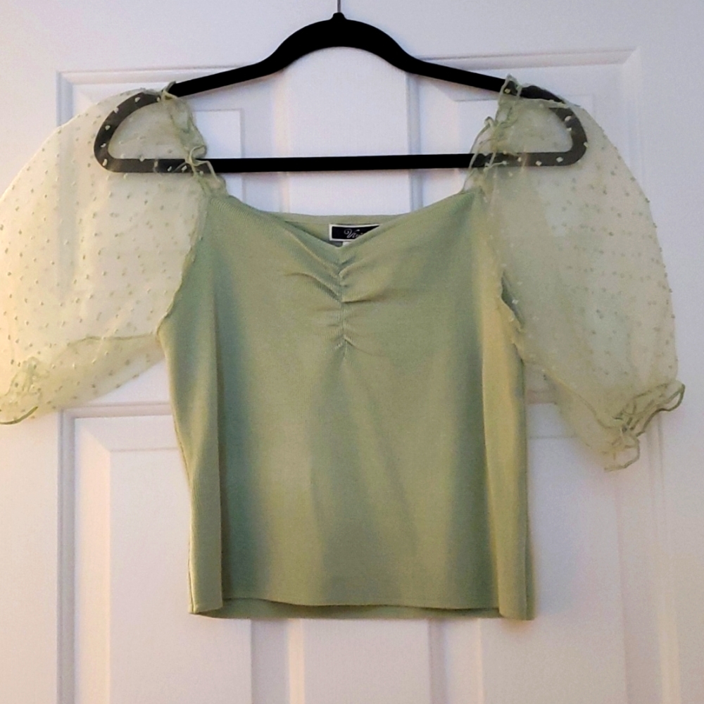 Vivid Mint green crop top